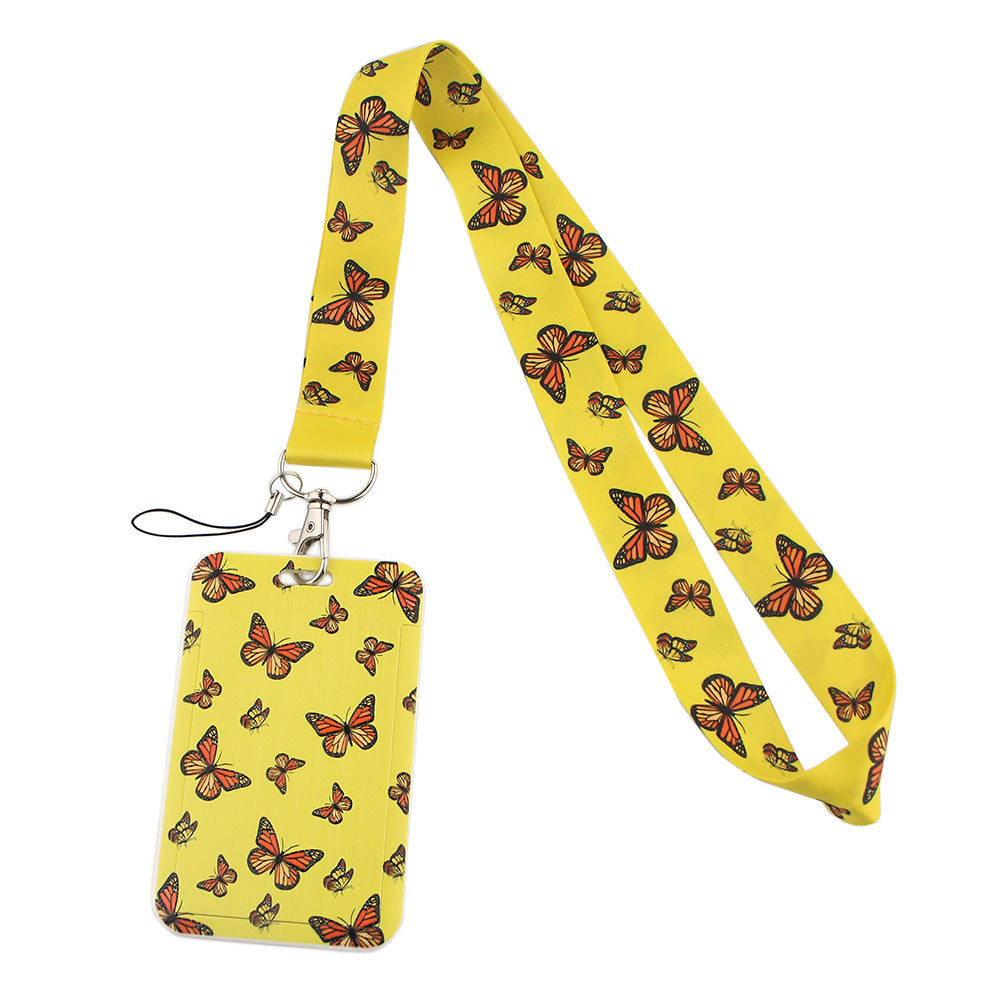 Wholesale Butterfly Mobile Phone Strap Meal Card Bus Access Card Work Stationery Mobile Phone Hard Card Case